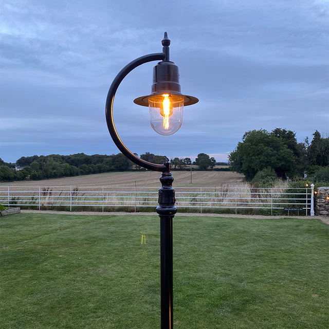 Vintage tear drop lamp post in cast iron and steel