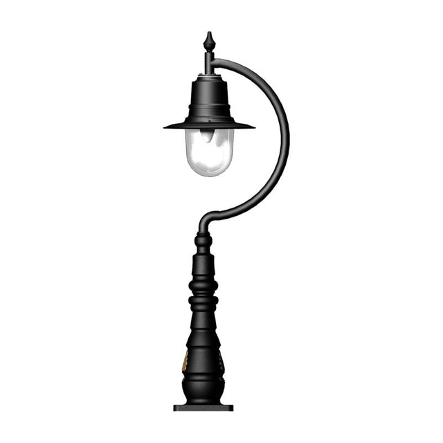 Vintage tear drop pedestal light in cast iron and steel