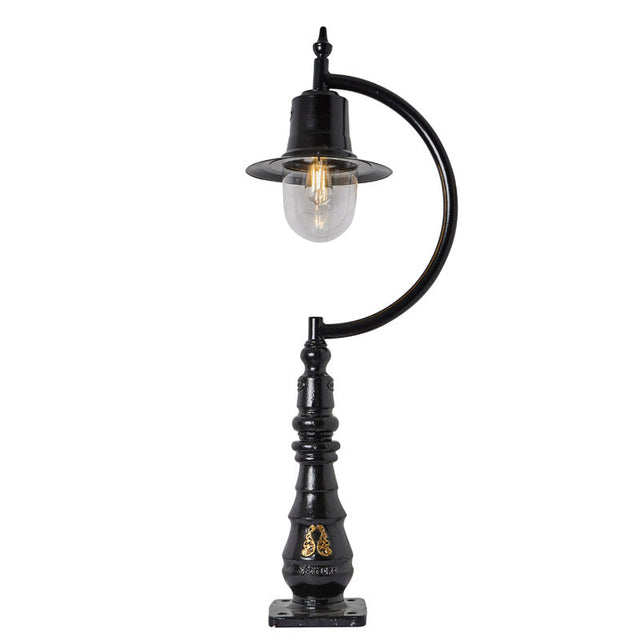 Vintage tear drop pedestal light in cast iron and steel