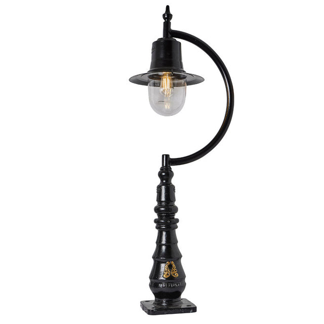 Vintage tear drop pedestal light in cast iron and steel