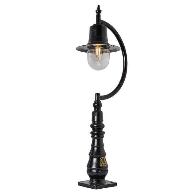 Vintage tear drop pedestal light in cast iron and steel