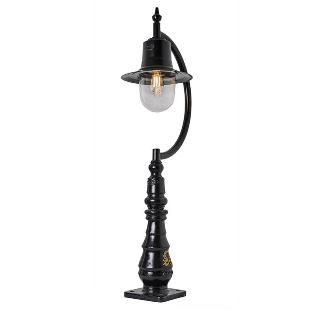 Vintage tear drop pedestal light in cast iron and steel