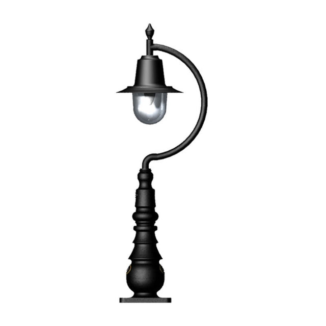 Vintage tear drop pedestal light in cast iron and steel