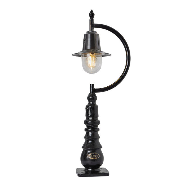 Vintage tear drop pedestal light in cast iron and steel