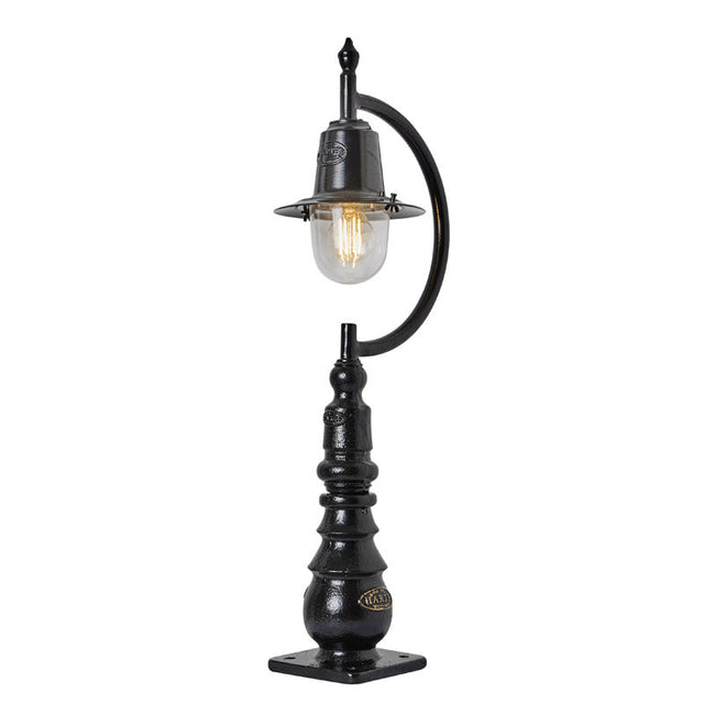 Vintage tear drop pedestal light in cast iron and steel