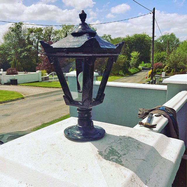 Victorian traditional cast iron pier light for flat pier caps