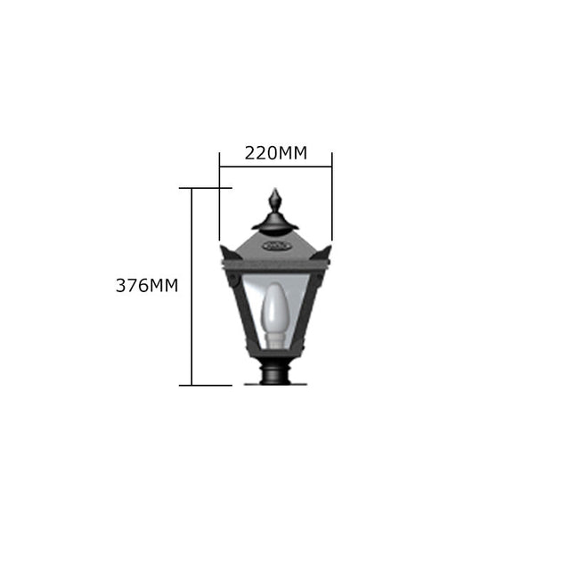 Victorian traditional cast iron pier light for narrow pier caps