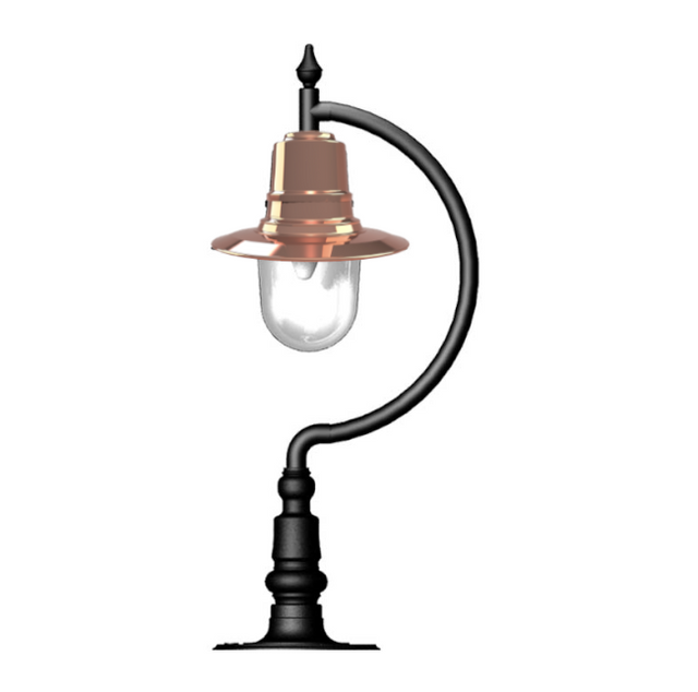 Vintage tear drop pier light in copper and cast iron