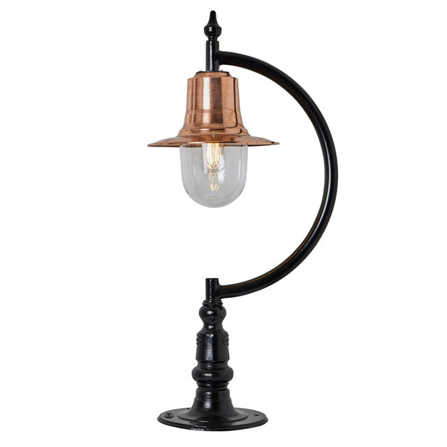 Vintage tear drop pier light in copper and cast iron