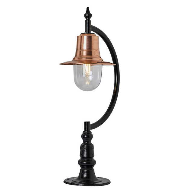 Vintage tear drop pier light in copper and cast iron