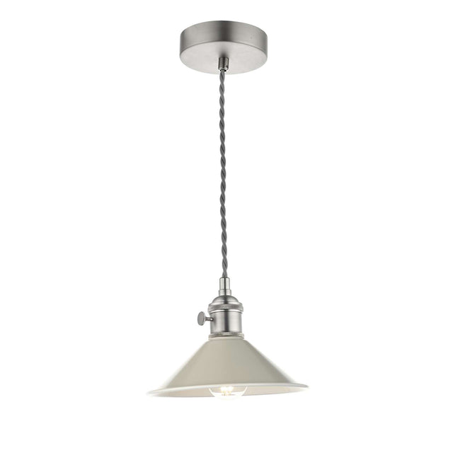 Hadano 1 Light Pendant Antique Chrome With Cashmere Shade