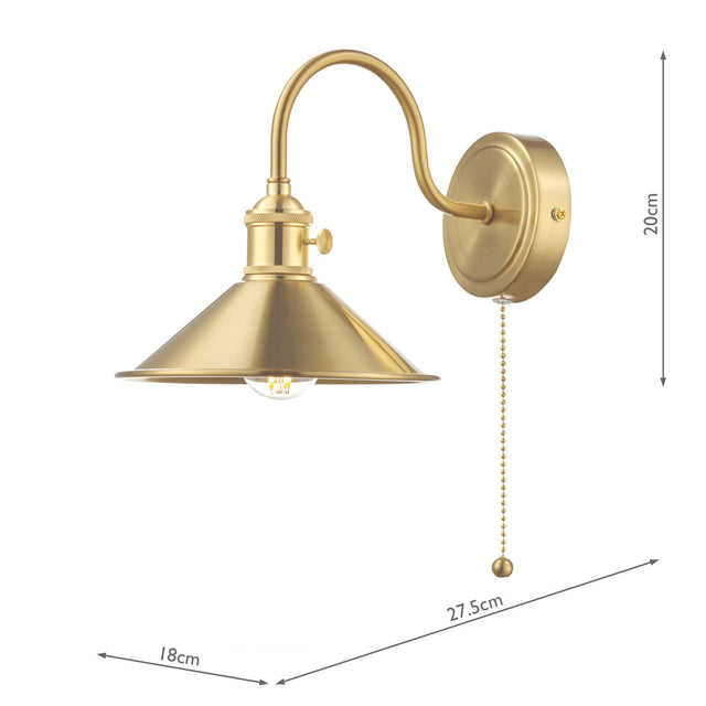 Hadano Wall Light Brass With Brass Shade