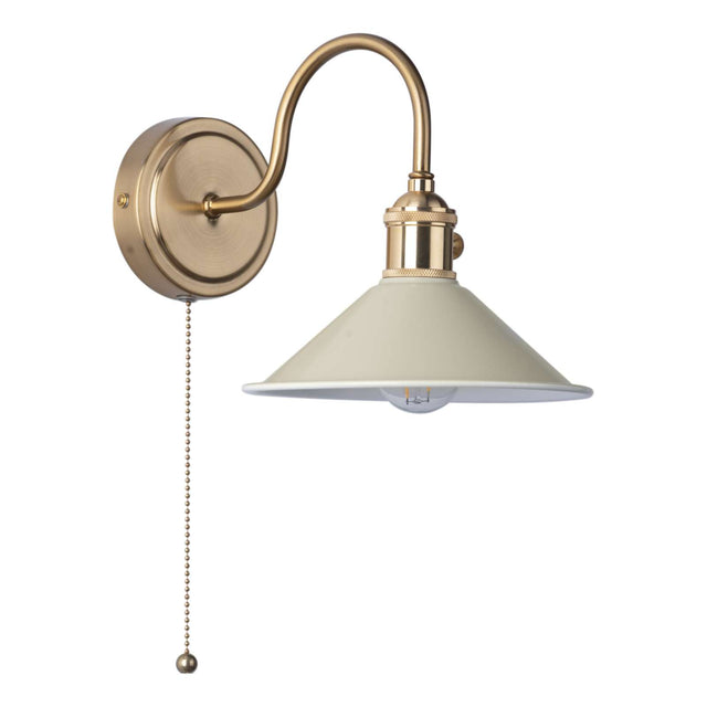 Hadano Wall Light Natural Brass With Cashmere Shade