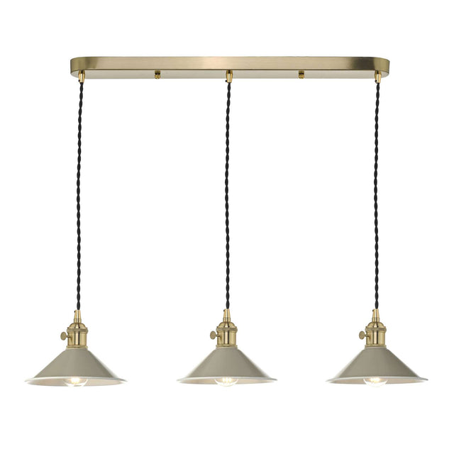 Hadano 3 Light Brass Suspension With Cashmere Shades