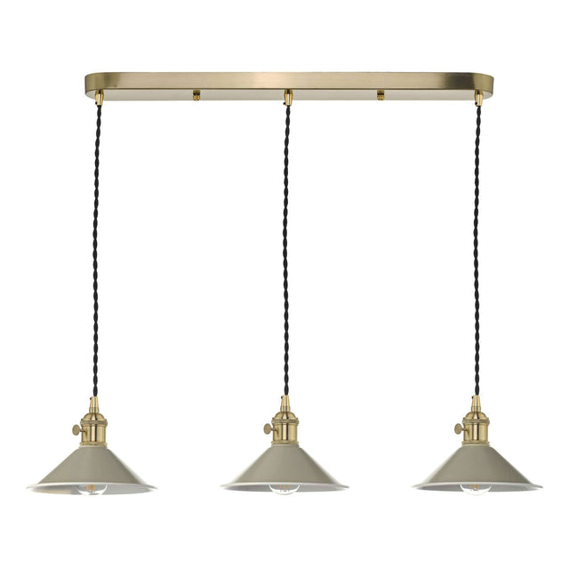 Hadano 3 Light Brass Suspension With Cashmere Shades