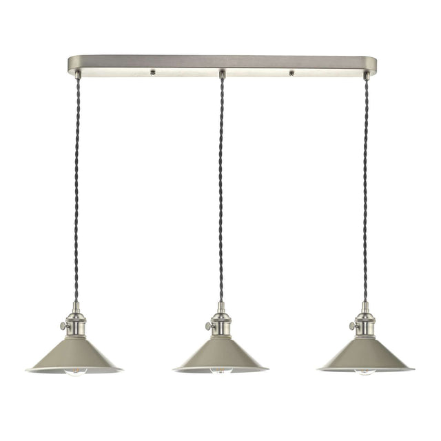 Hadano 3 Light Antique Chrome Suspension With Cashmere Shades