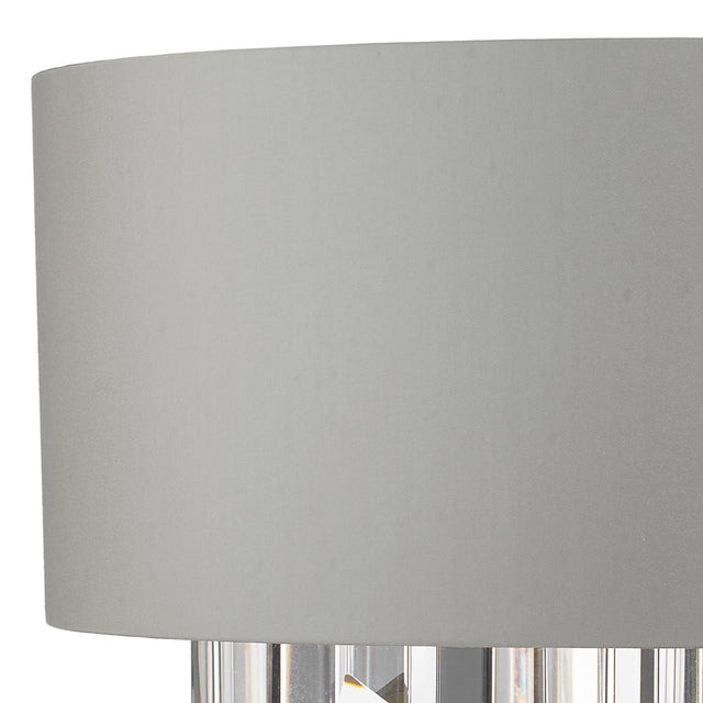 Halle 2 Light Wall Light Grey Shade & Crystal