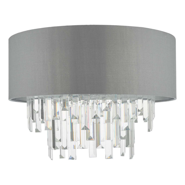 Halle 4 Light Flush Grey Shade Crystal