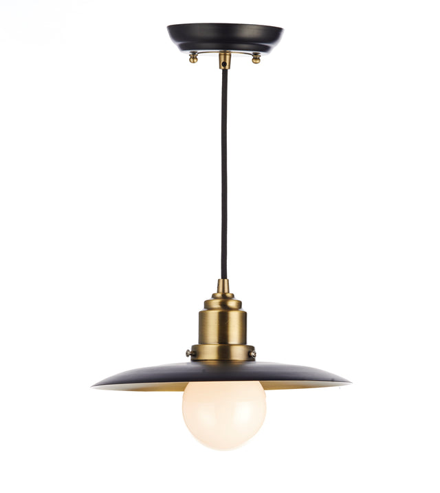 Hannover 1 Light Pendant Black Antique Brass