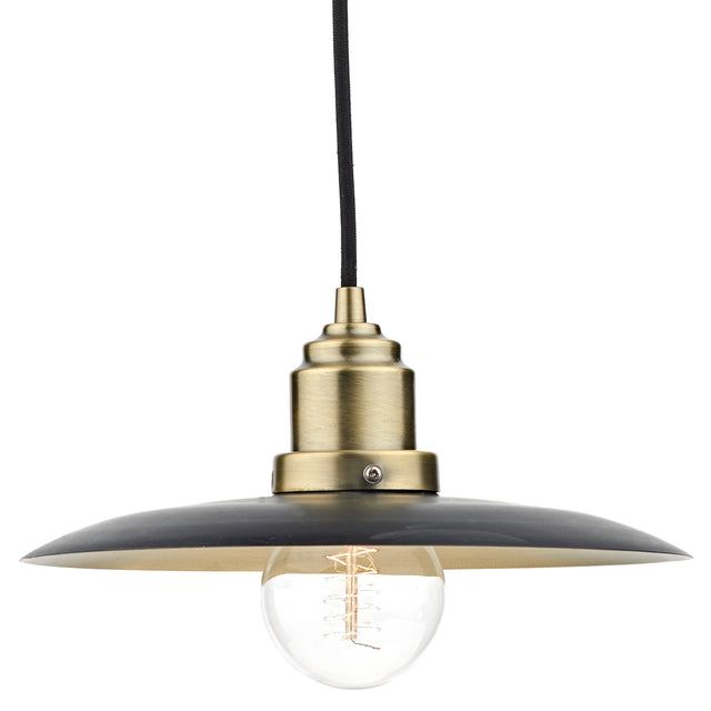 Hannover 1 Light Pendant Black Antique Brass