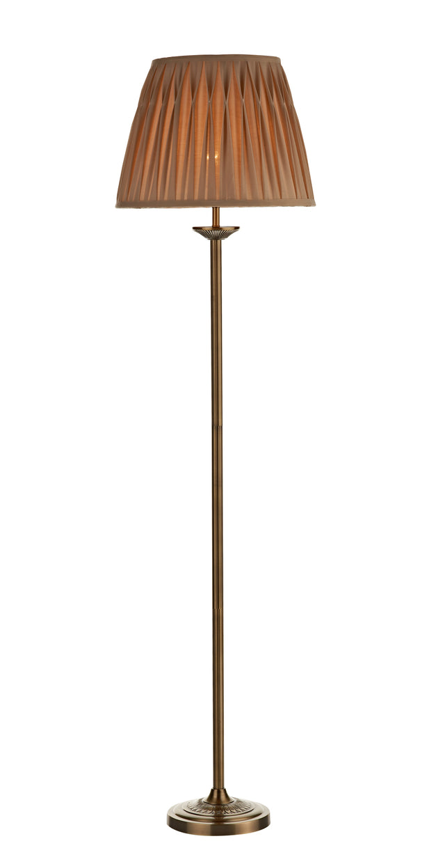 Hatton Floor Lamp Antique Brass With Shade