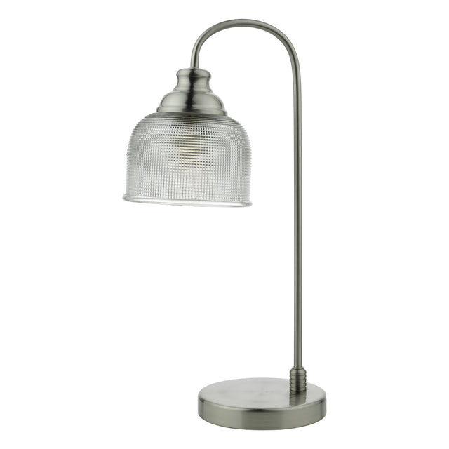 Hector Table Lamp Satin Nickel TexturedGlass