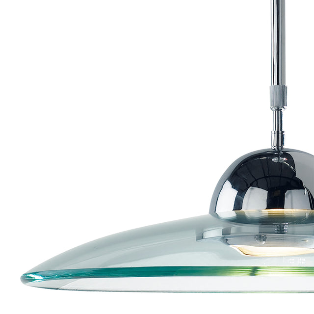 Hemisphere Pendant Polished Chrome and Clear Glass