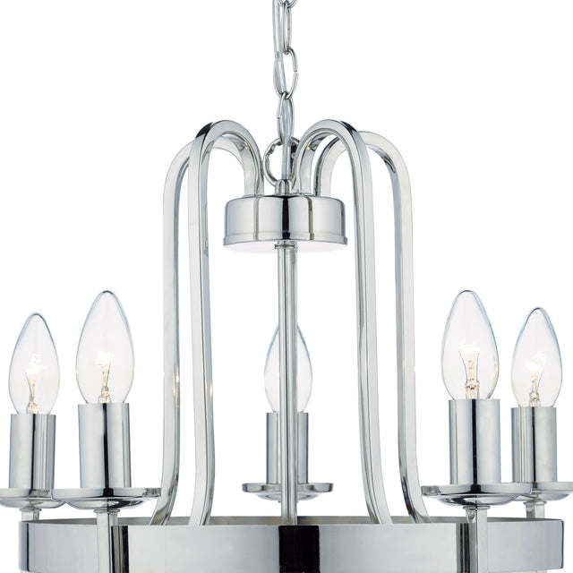 Heythrope 5 Light Pendant Polished Nickel