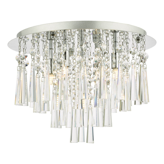 Iclyn 5 Light Flush Polished Chrome Crystal