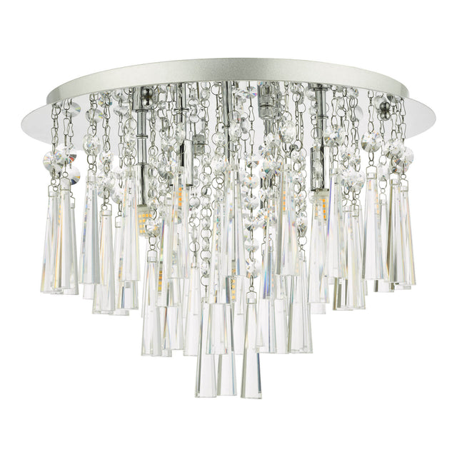 Iclyn 5 Light Flush Polished Chrome Crystal