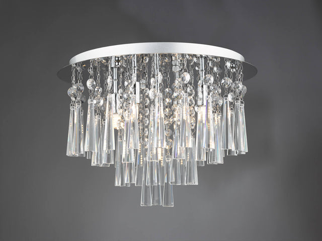 Iclyn 5 Light Flush Polished Chrome Crystal