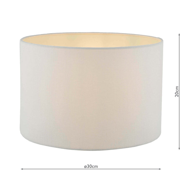 Idonia White Linen Drum Shade 30cm