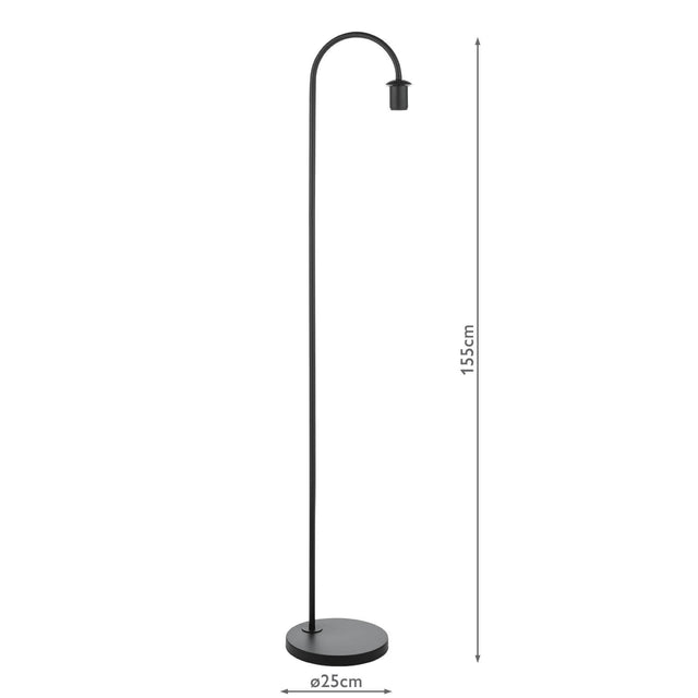 Idra Floor Lamp Satin Black Base Only