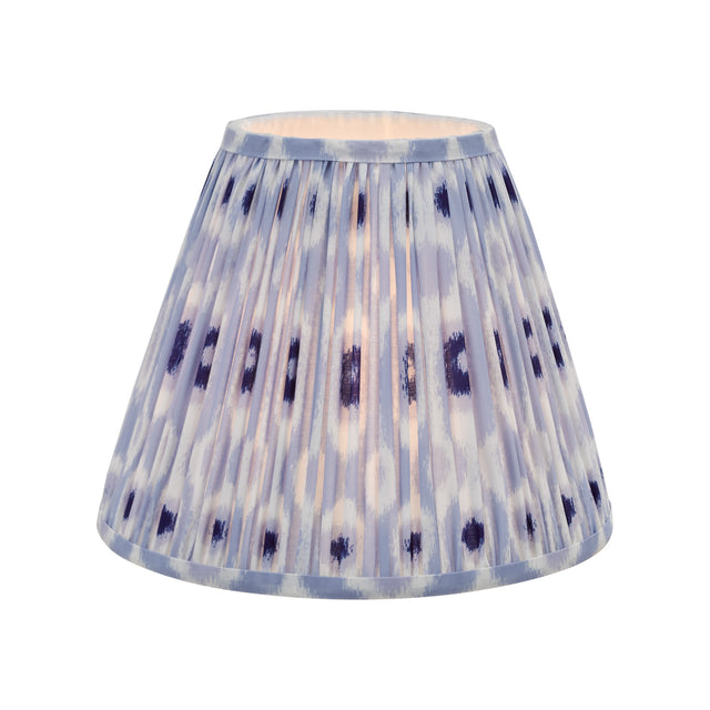 Ikat Blue Cotton Empire Shade 30cm and White