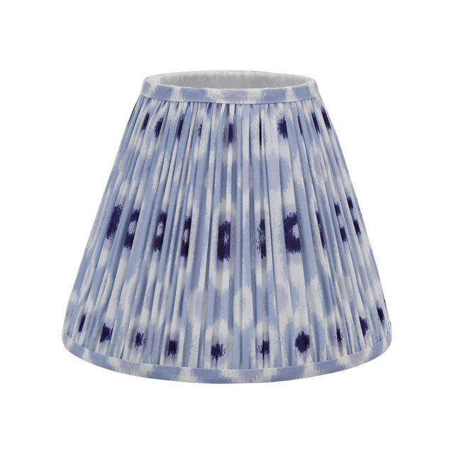 Ikat Blue Cotton Empire Shade 30cm and White