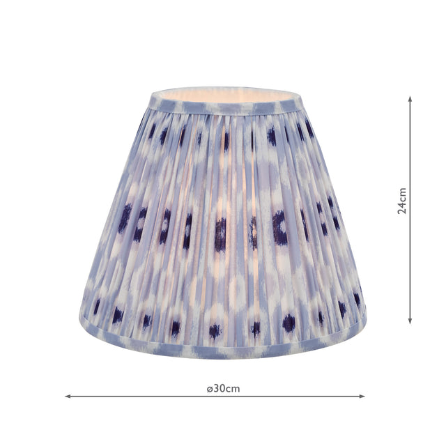 Ikat Blue Cotton Empire Shade 30cm and White