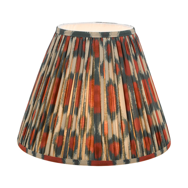 Ikat Red Cotton Tapered drum Shade 35cm and Green