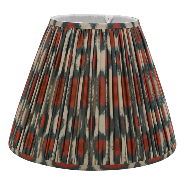 Ikat Red Cotton Tapered drum Shade 40cm and Green