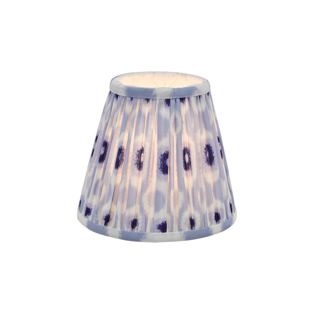 Ikat Blue Cotton Tapered drum Shade 15cm and White