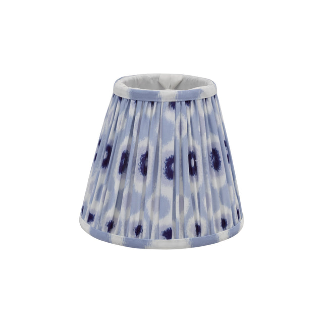 Ikat Blue Cotton Tapered drum Shade 15cm and White