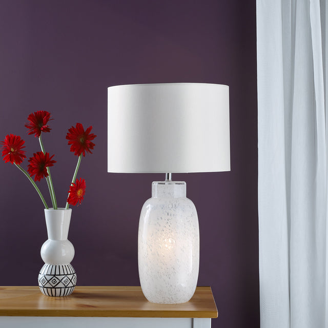 Ileana Table Lamp White Glass Base Only