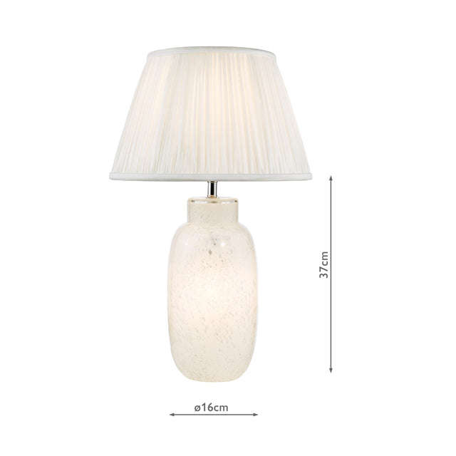 Ileana Table Lamp White Glass Base Only