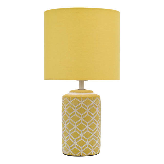 Ilona Ceramic Table Lamp Yellow With Shade