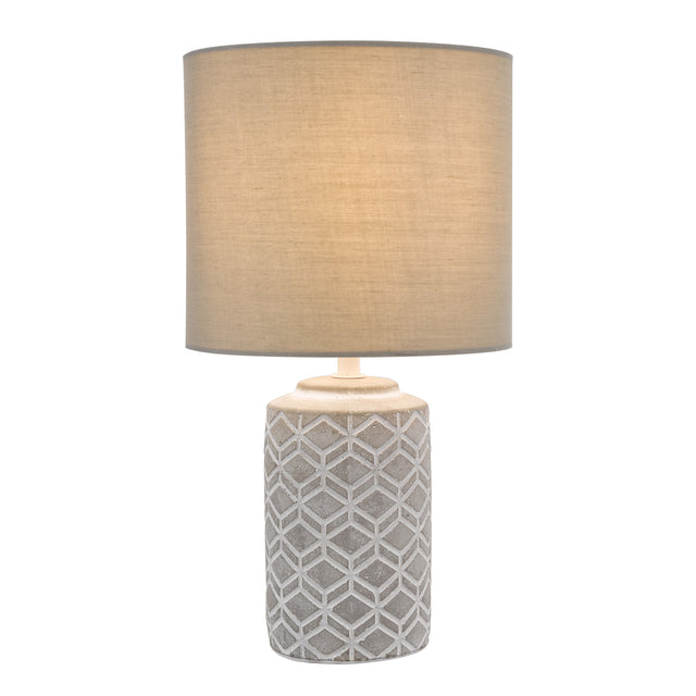 Ilona Ceramic Table Lamp Grey With Shade