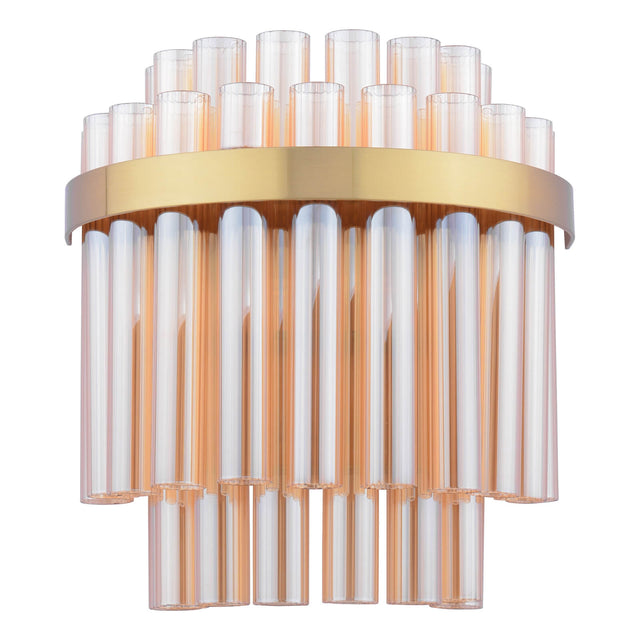 Imani 2 Light Wall Light Natural Brass and Champagne Glass