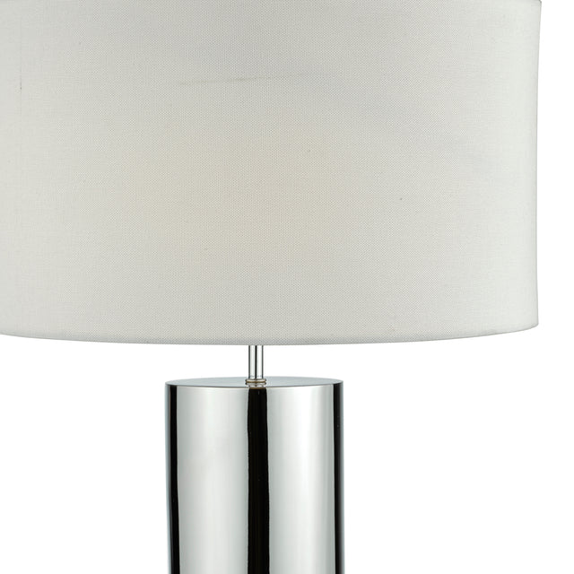 Ingleby Table Lamp Polished Chrome And Brushed Chrome With Shade