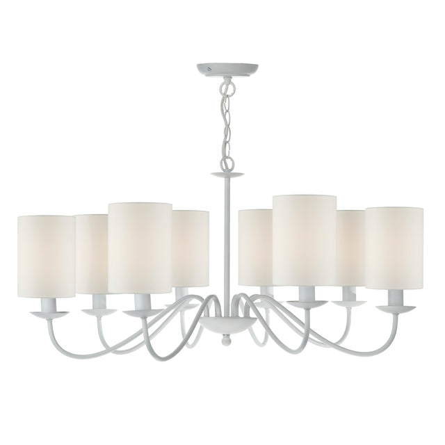 Irwin 8 Light Pendant Dual Mount White