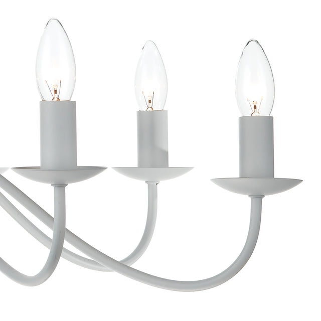 Irwin 8 Light Pendant Dual Mount White