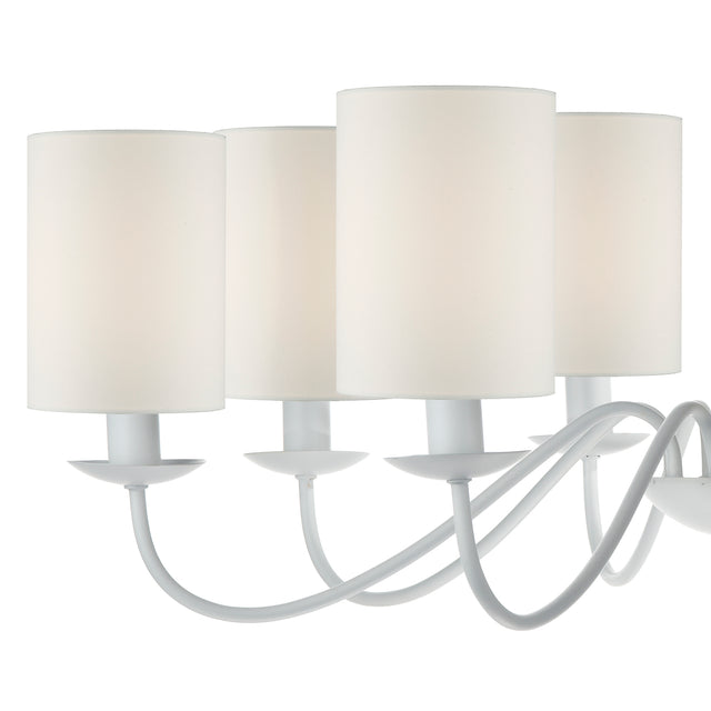 Irwin 8 Light Pendant Dual Mount White