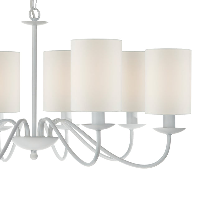 Irwin 8 Light Pendant Dual Mount White